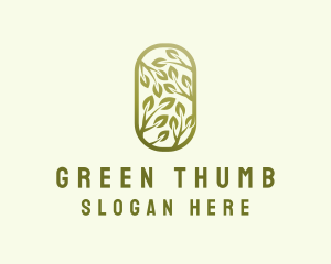 Natural Green Leaf logo design