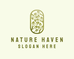 Natural Green Leaf logo design