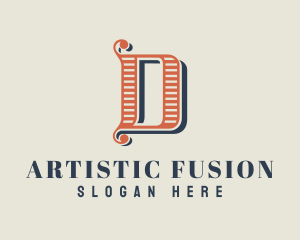 Swirl Calligraphy Letter D logo design