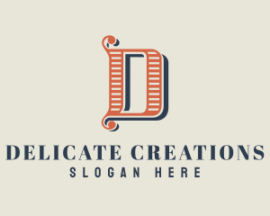 Swirl Calligraphy Letter D logo design