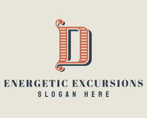 Swirl Calligraphy Letter D logo design