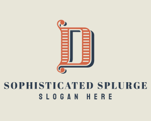 Swirl Calligraphy Letter D logo design