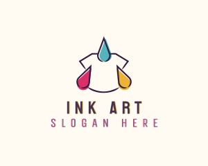 Ink Droplet Shirt Printing logo design