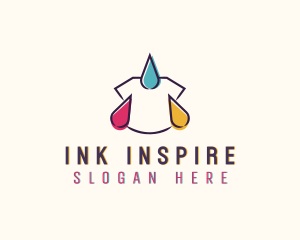 Ink Droplet Shirt Printing logo design