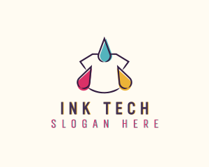 Ink Droplet Shirt Printing logo design