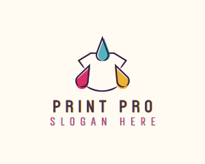 Ink Droplet Shirt Printing logo design