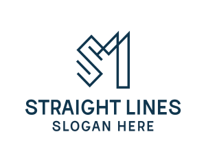 Geometric Lines Letter SM  logo