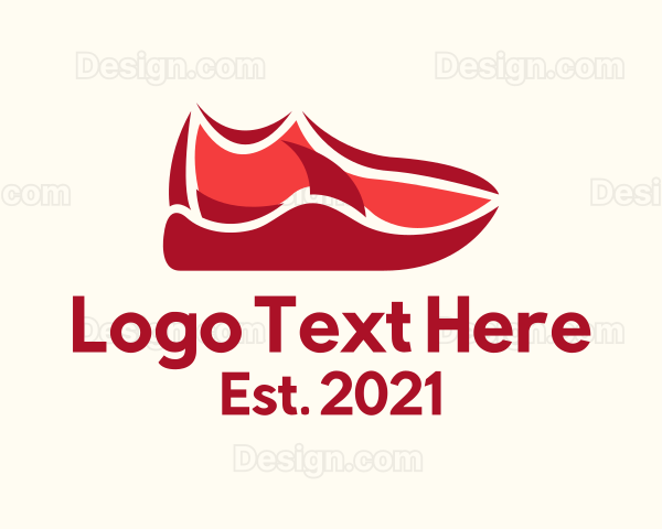 Red Sneaker Footwear Logo