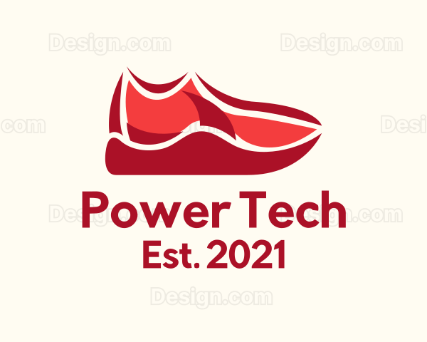 Red Sneaker Footwear Logo