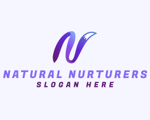 Animal Tail Letter N logo design