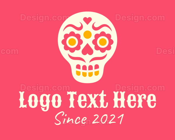 Decorative Mexican Skull Logo