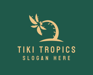 Tropical Coconut Tree Summer logo design