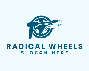 Car Wheel Pressure Wash logo design