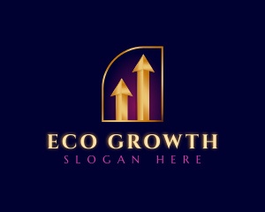 Arrow Up Growth logo design