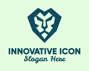 Lion Geometric Icon logo design