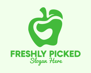 Green Organic Apple logo design