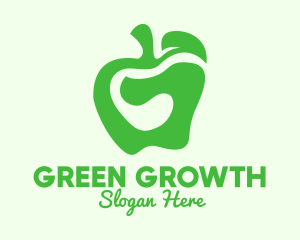 Green Organic Apple logo design