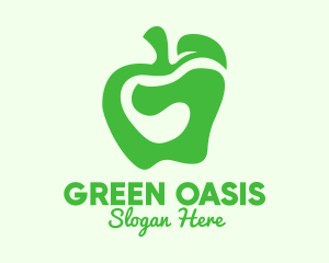 Green Organic Apple logo design