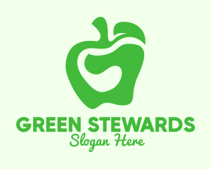 Green Organic Apple logo design