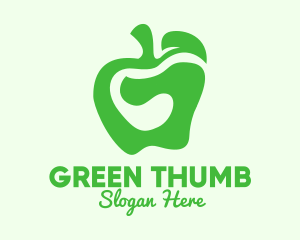 Green Organic Apple logo design