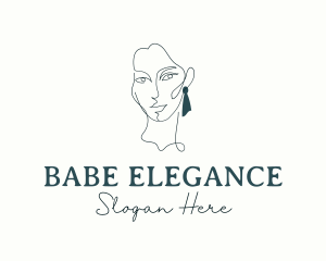 Elegant Woman Earring logo design