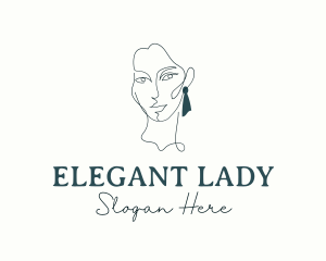 Elegant Woman Earring logo design