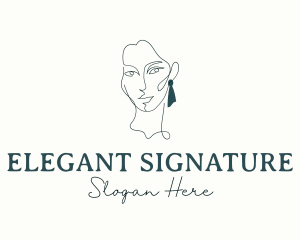 Elegant Woman Earring logo design