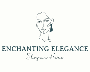 Elegant Woman Earring logo design