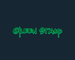 Grunge Alien Slime logo design