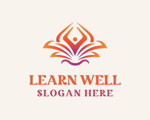 Wellness Meditate Flower logo design