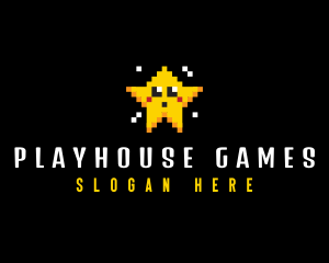 Pixel Gaming Star logo design