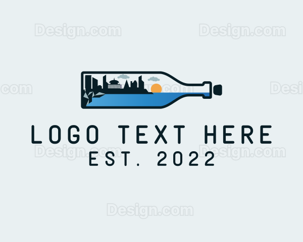 Urban Cityscape Bottle Logo