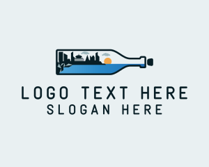 Urban Cityscape Bottle Logo