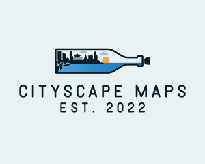 Urban Cityscape Bottle logo design