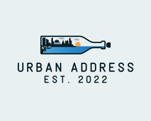 Urban Cityscape Bottle logo design