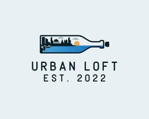 Urban Cityscape Bottle logo design