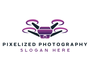 Aerial Drone Quadcopter logo design