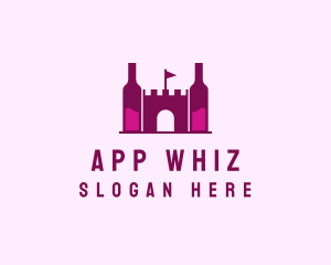 Wine Bottle Castle  logo design