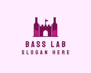 Wine Bottle Castle  logo design