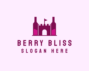 Wine Bottle Castle  logo design