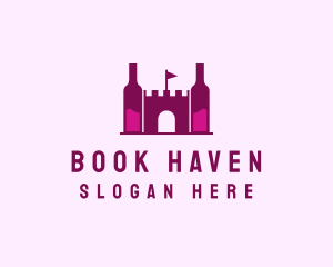 Wine Bottle Castle  logo design