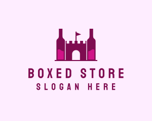 Wine Bottle Castle  logo design