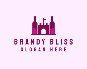 Wine Bottle Castle  logo design