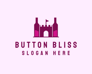 Wine Bottle Castle  logo design