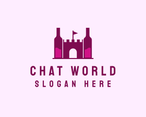 Wine Bottle Castle  logo design