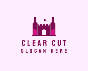 Wine Bottle Castle  logo design