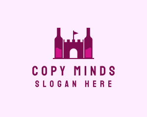 Wine Bottle Castle  logo design