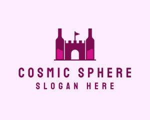 Wine Bottle Castle  logo design