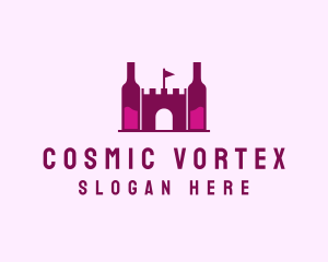 Wine Bottle Castle  logo design