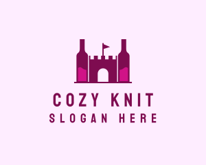 Wine Bottle Castle  logo design